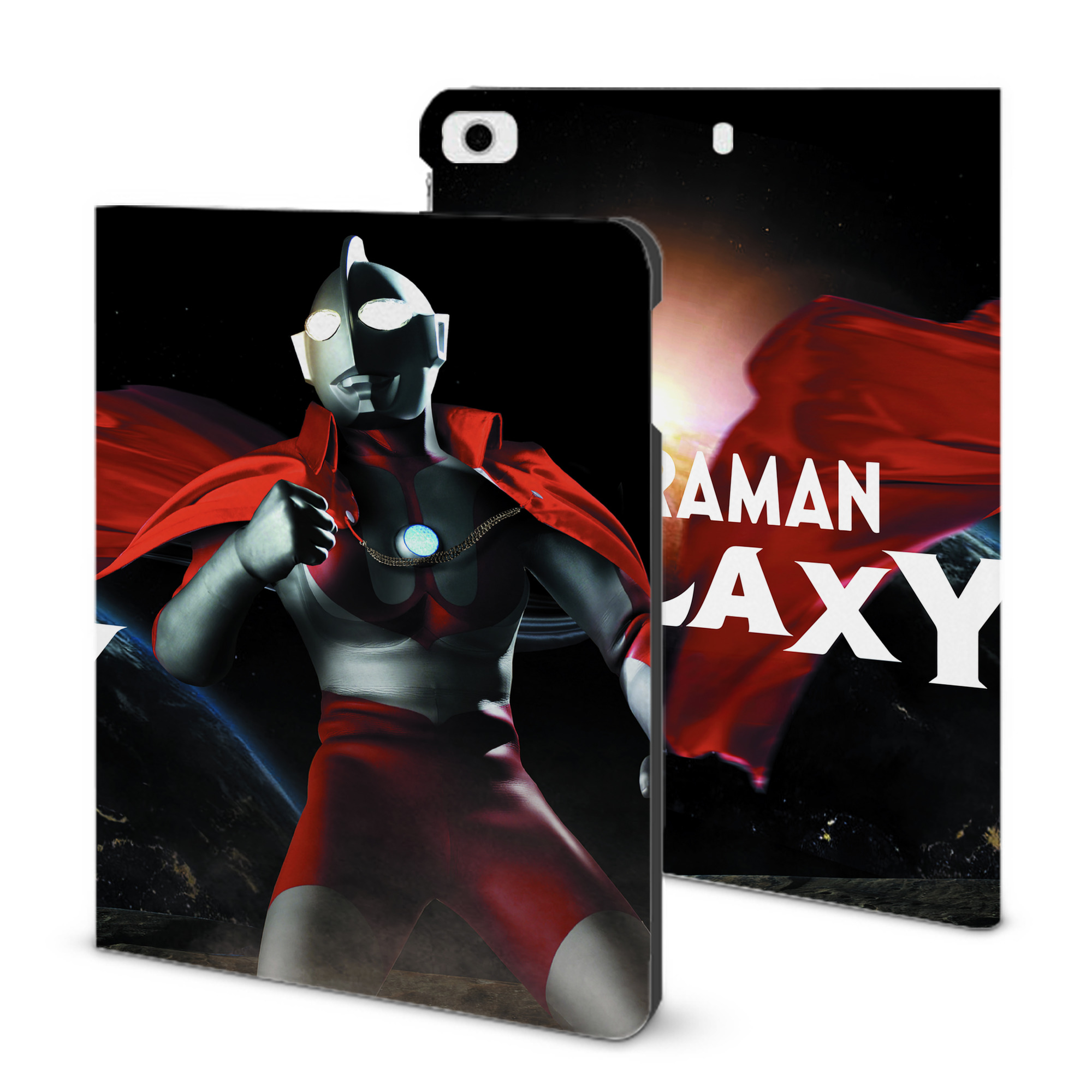 （画像用） ウルトラマン Ultraman IPad ケース ブック型 PUレザー TPU 耐衝撃 軽量 薄型 ペン収納なし 全面保護 IPad 各モデル対応